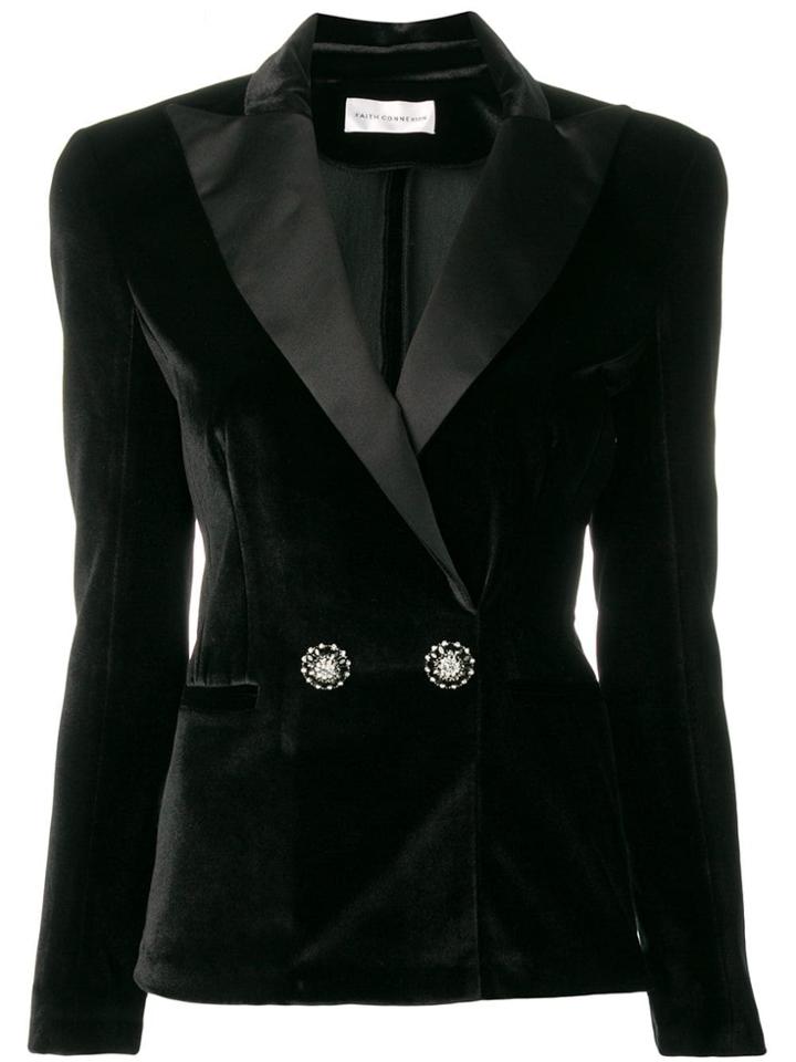 Faith Connexion Velvet Blazer - Black
