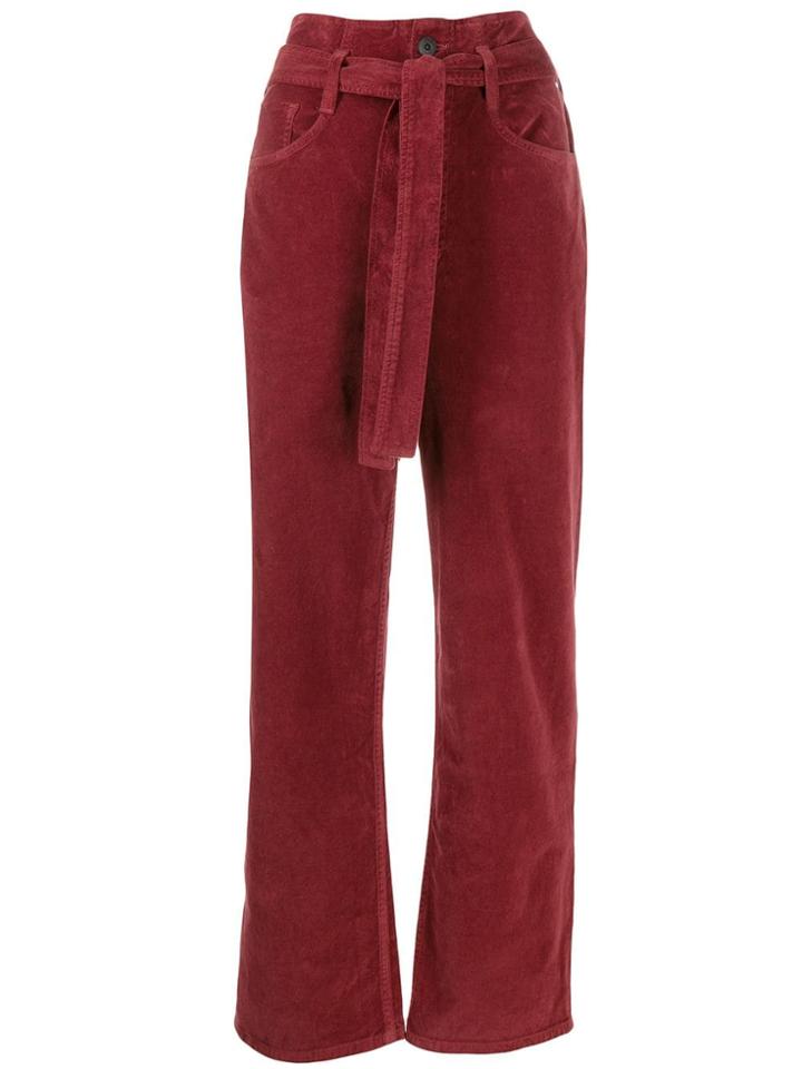 3x1 Kelly Belted High-waist Jeans - Red