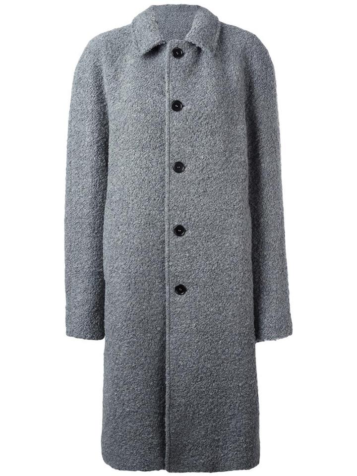Msgm Classic Mid Coat, Men's, Size: 50, Grey, Acrylic/polyester/wool/polyester