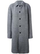 Msgm Classic Mid Coat, Men's, Size: 50, Grey, Acrylic/polyester/wool/polyester