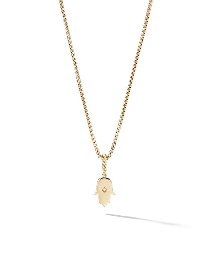 David Yurman 18kt Yellow Gold Amulets Diamond Hamsa Pendant - 88adi