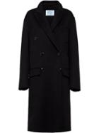 Prada Double Cashgora Coat - Black