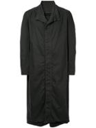 Julius Standing Collar Long Coat - Black