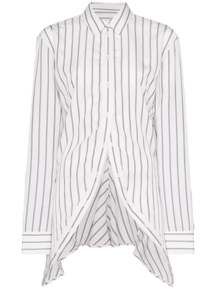 Y/project Striped Asymmetric Shirt - White/black Stripe