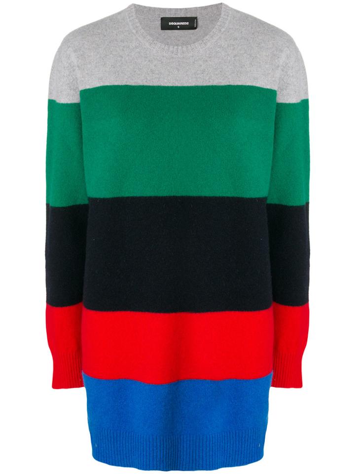 Dsquared2 Striped Loose Fit Dress - Multicolour