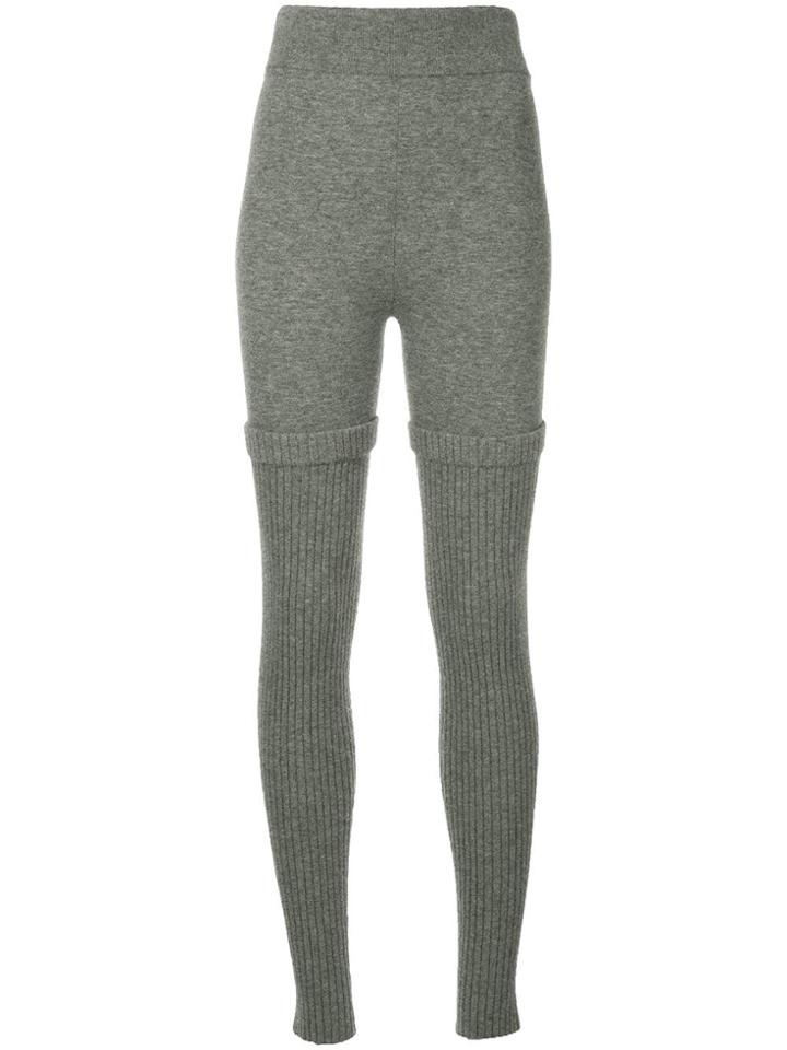 Muller Of Yoshiokubo High-waist Knitted Leggings - Grey
