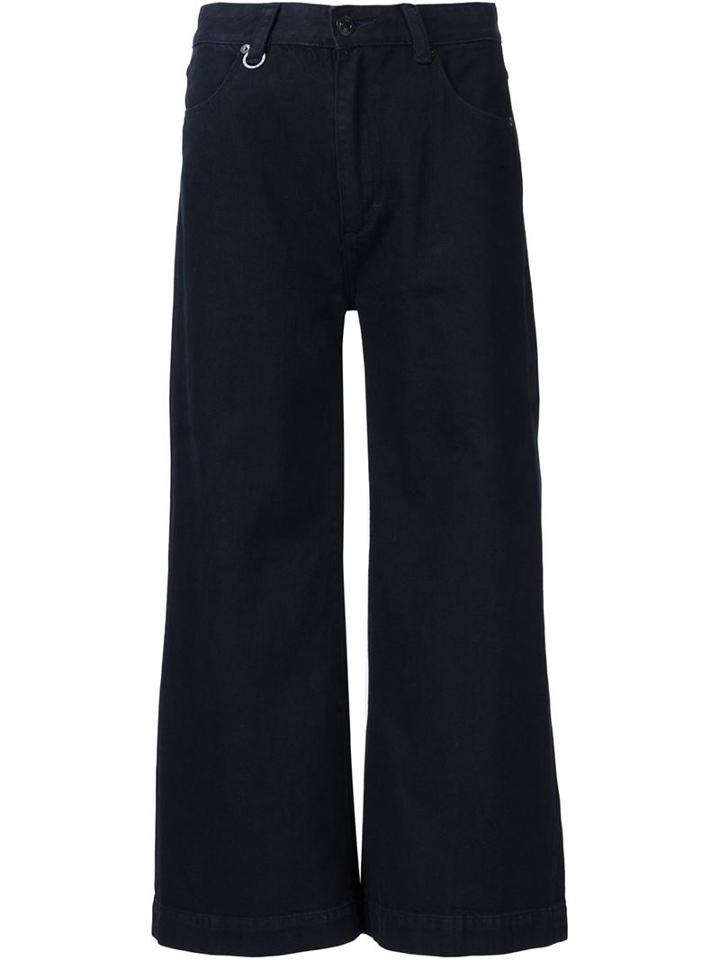 Neuw Wide Leg Cropped Jeans, Women's, Size: 28, Black, Cotton