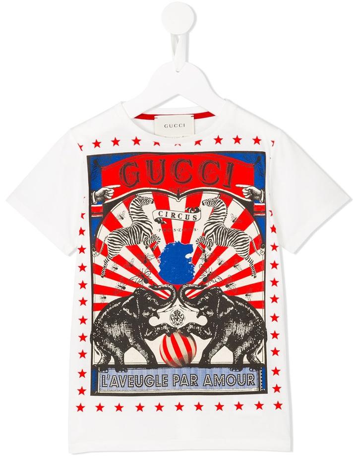 Gucci Kids Circus Print T-shirt, Size: 8 Yrs, Nude/neutrals