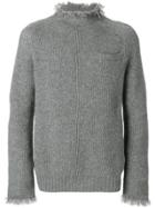 Sacai Frayed Chunky Knit Sweater - Grey