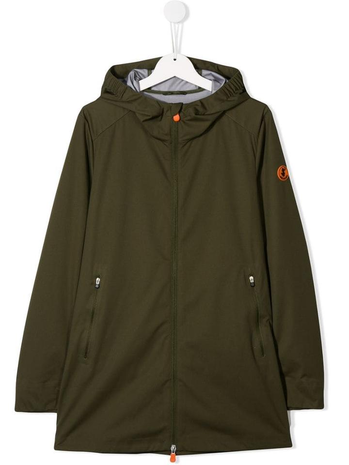 Save The Duck Kids Teen Zipped Rain Coat - Green