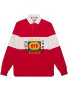 Gucci Oversize Cotton Polo With Gucci Logo - Red