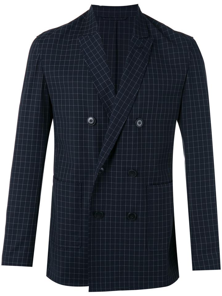 3.1 Phillip Lim Checkered Blazer, Men's, Size: 40, Blue, Viscose/wool