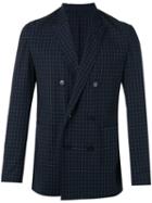 3.1 Phillip Lim Checkered Blazer, Men's, Size: 40, Blue, Viscose/wool