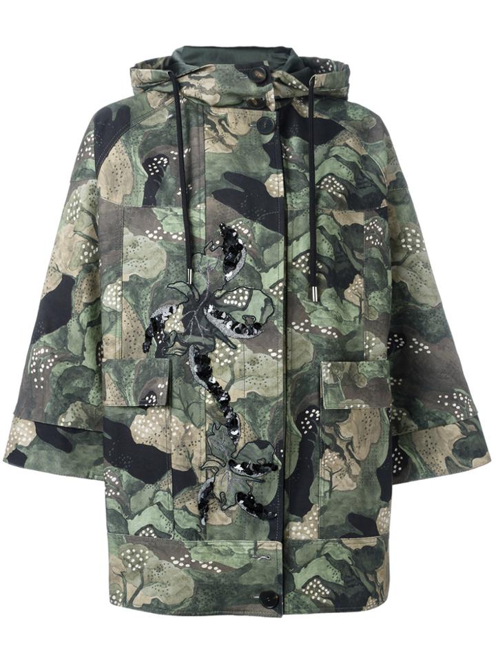 Antonio Marras Camouflage Print Parka Coat - Green