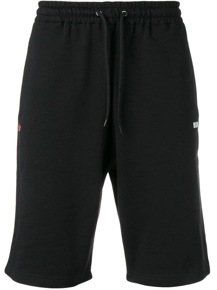Msgm Logo-embroidered Track Shorts - Black