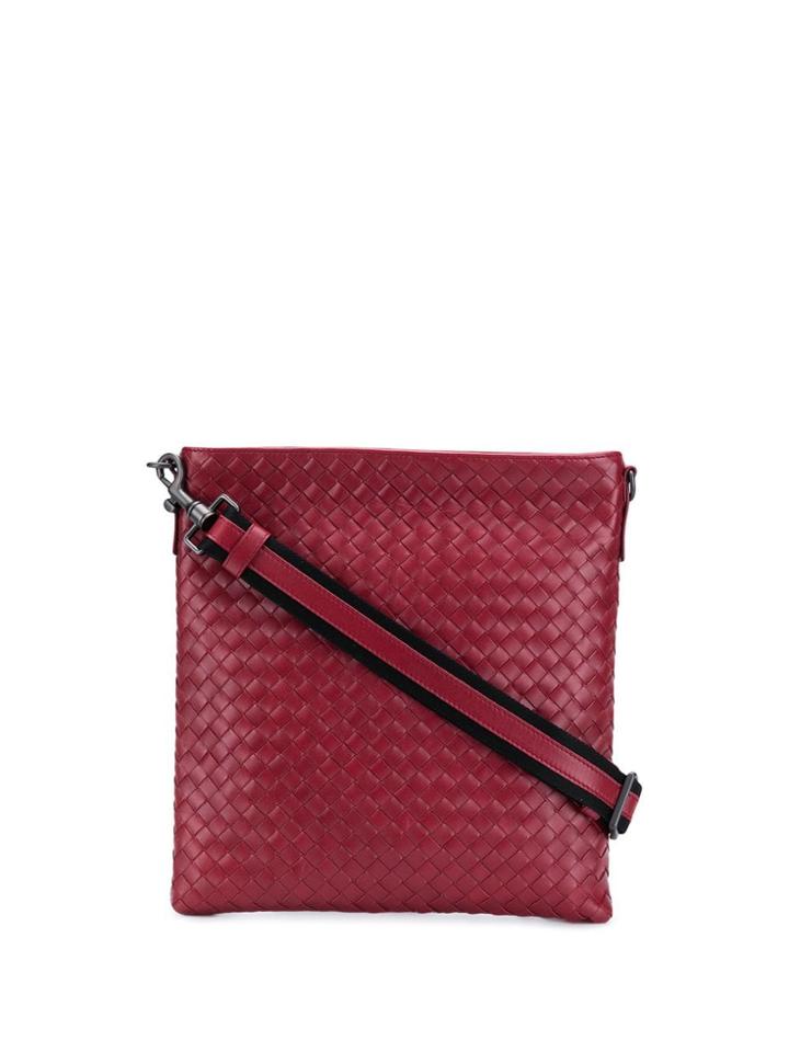 Bottega Veneta Intrecciato Small Messenger Bag - Red