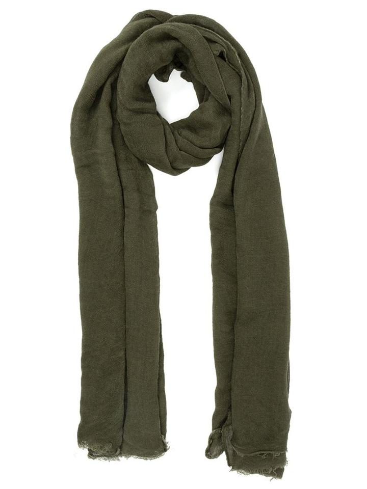 Rick Owens Fringed Scarf, Men's, Green, Silk/wool