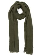 Rick Owens Fringed Scarf, Men's, Green, Silk/wool
