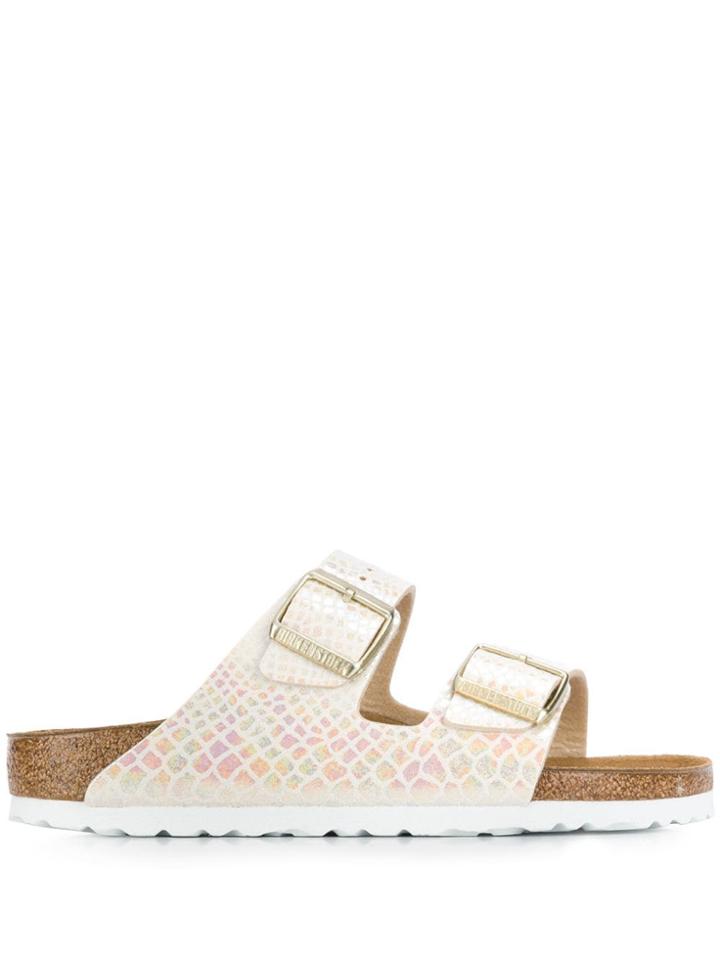 Birkenstock Snakeskin Double Strap Sandals - Neutrals