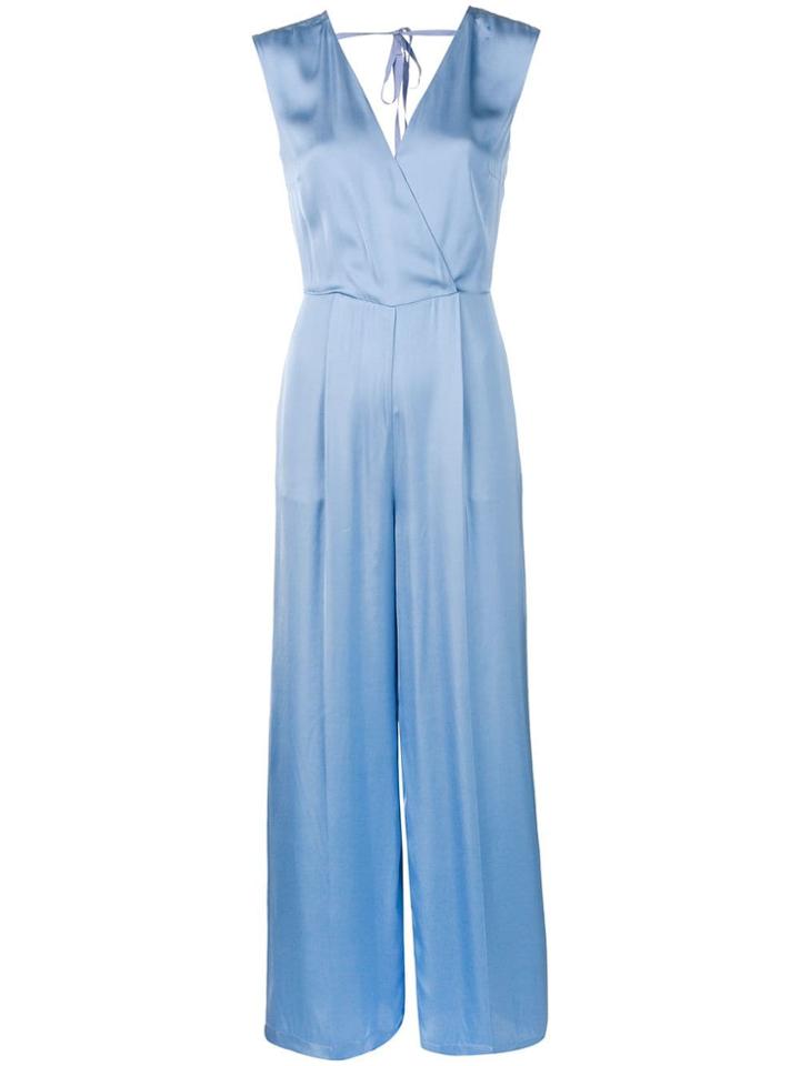 Semicouture V-neck Jumpsuit - Blue