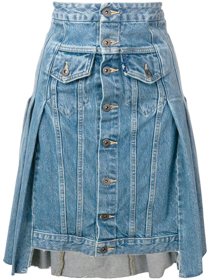 Levi's: Made & Crafted Asymmetric Hem Denim Skirt - Blue