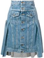 Levi's: Made & Crafted Asymmetric Hem Denim Skirt - Blue
