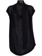 Vivienne Westwood Anglomania Neck Tie Blouse, Women's, Size: Medium, Black, Viscose