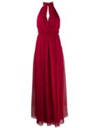 Alberta Ferretti Halterneck Long Dress - Red