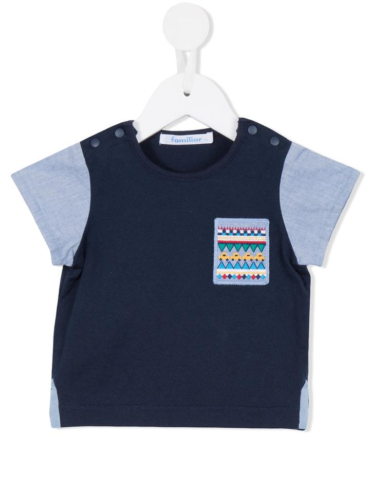 Familiar Embroidered Detail T-shirt, Toddler Boy's, Size: 12 Mth, Blue