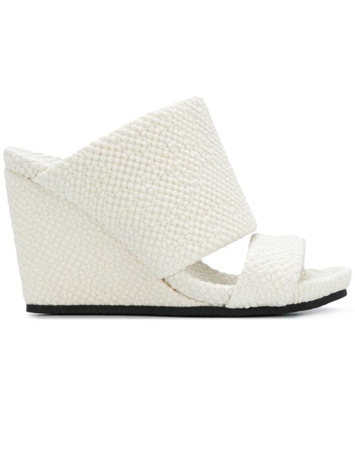 Peter Non Heeled Wedge Sandals - White