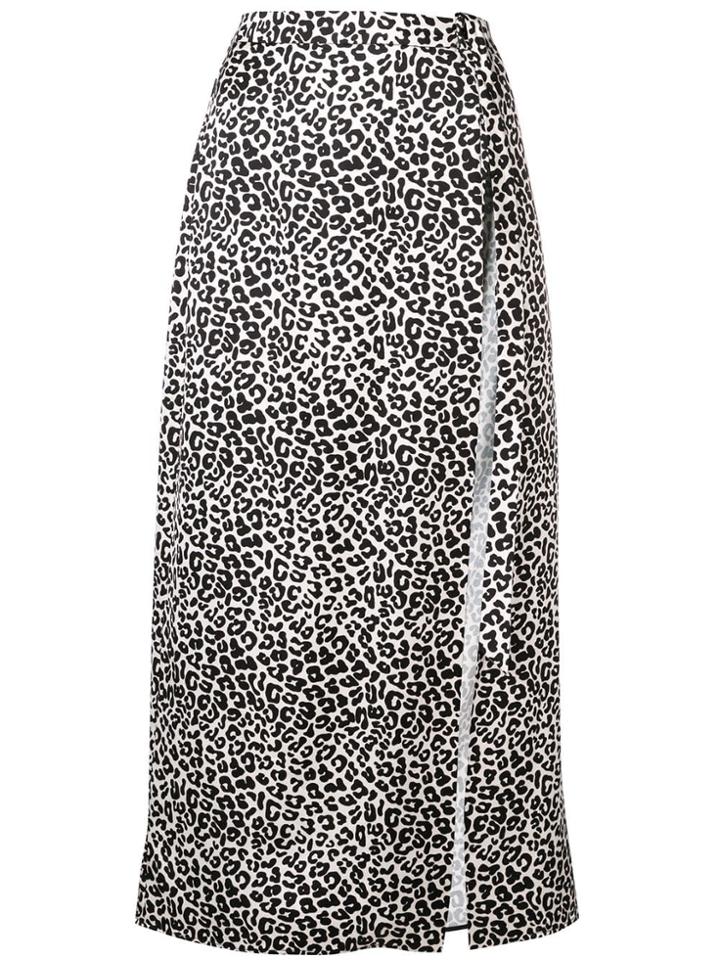 Wandering Leopard Print Midi Skirt - Black