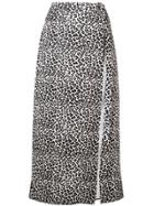 Wandering Leopard Print Midi Skirt - Black