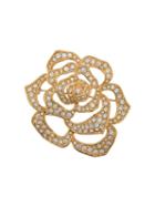 Susan Caplan Vintage 1990's Elizabeth Taylor Flower Brooch - Gold