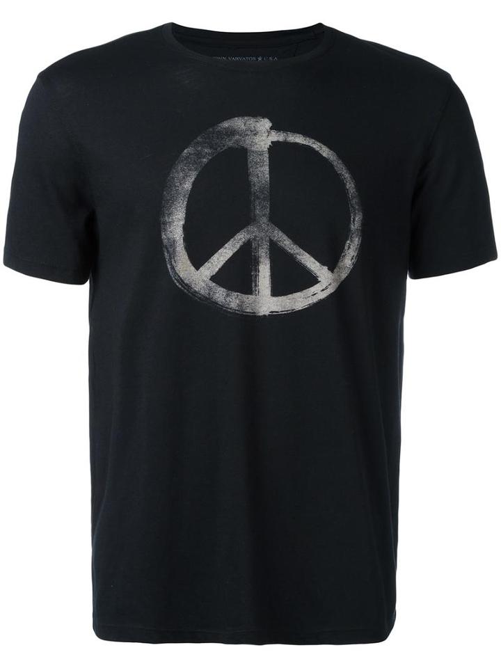 John Varvatos Peace Symbol T-shirt, Men's, Size: Small, Black, Cotton/modal