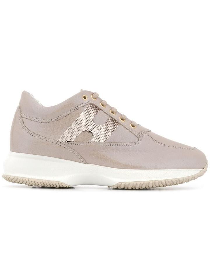 Hogan Interactive Sequins Logo Sneakers - Neutrals