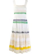 Tory Burch Lace Tier Midi Dress - White