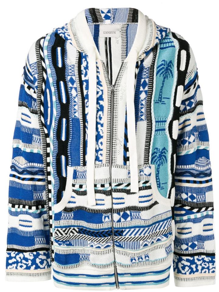 Laneus Jacquard Hoodie - Blue