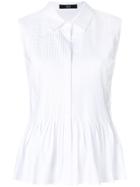 Steffen Schraut Sleeveless Pleat Blouse - White