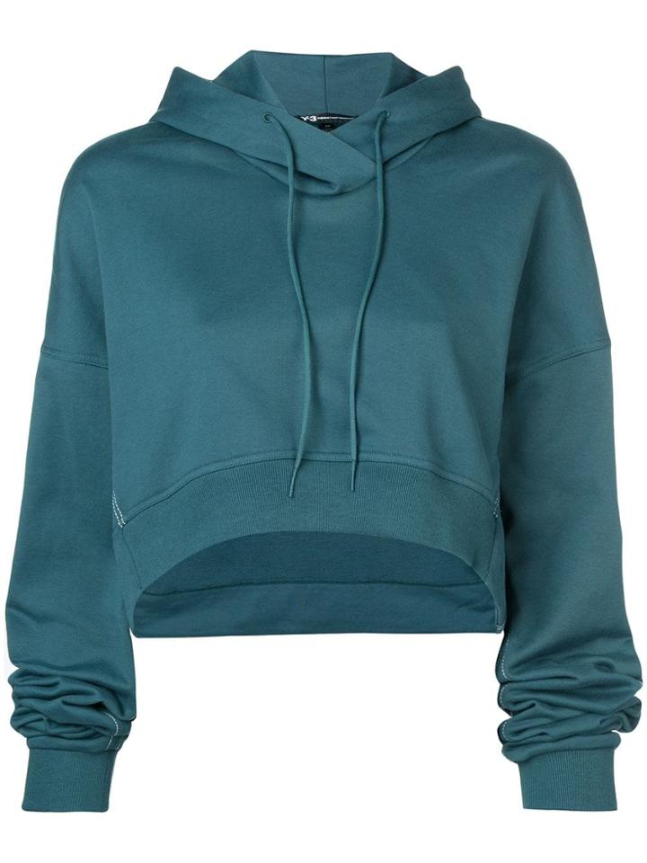 Y-3 Cropped 'love' Hoodie - Green