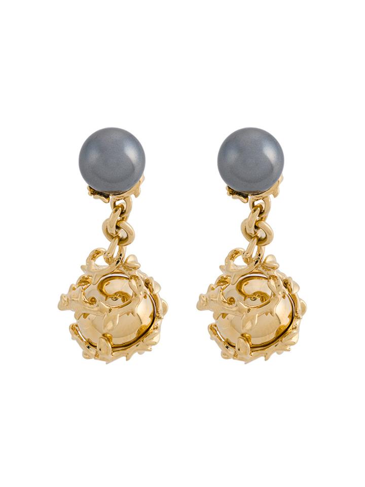 Kasun London Orb And Pearl Cufflinks - Metallic