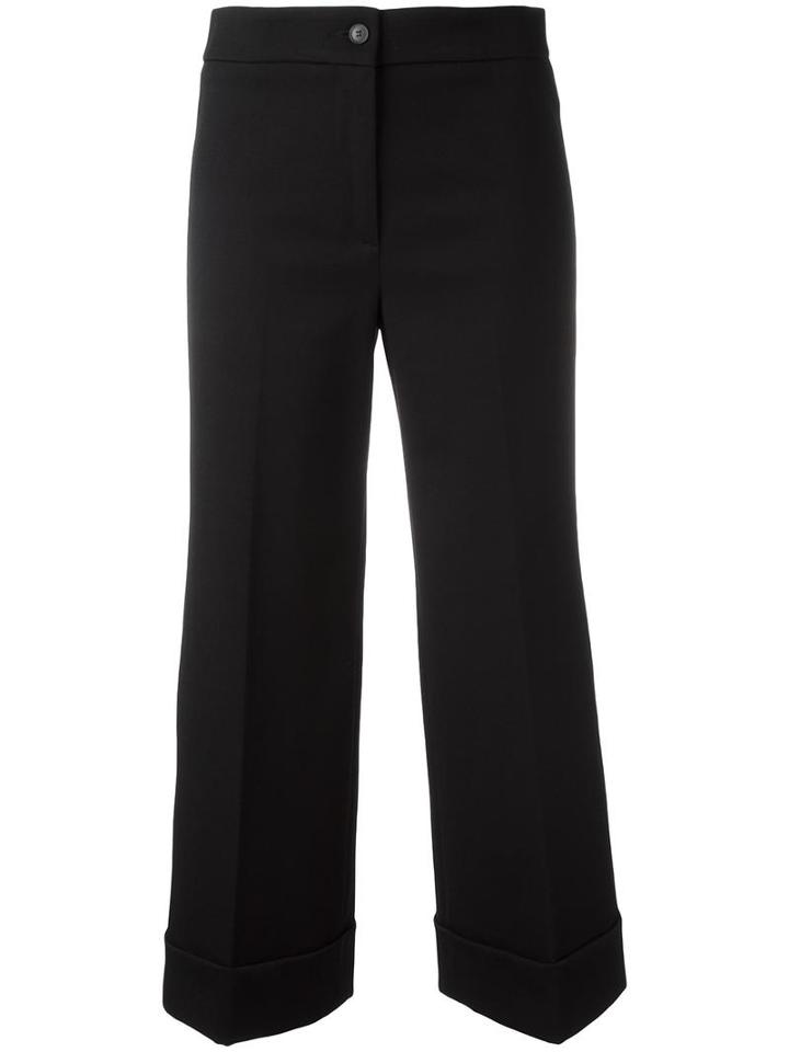 L'autre Chose Tailored Cropped Trousers, Women's, Size: 42, Black, Polyamide/cotton/spandex/elastane