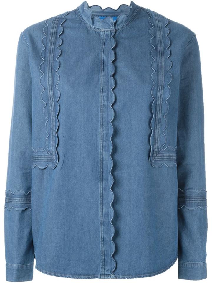 Mih Jeans Ile Shirt, Women's, Size: L, Blue, Cotton