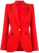 Alexander Mcqueen Tailored Blazer, Women's, Size: 40, Red, Cupro/virgin Wool