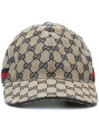 Gucci 'original Gg' Baseball Cap With Web, Size: Small, Nude/neutrals, Cotton/polyester/polyamide