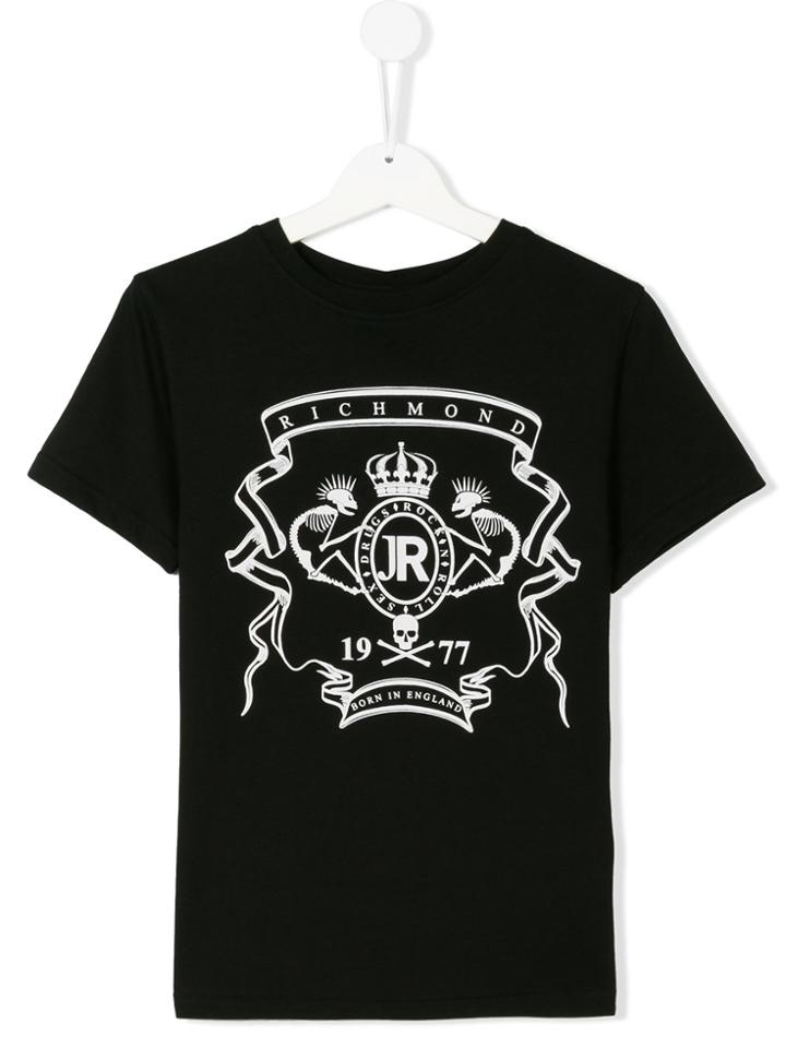 John Richmond Kids Printed Logo T-shirt - Black