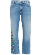 Mira Mikati Wonder Embroidered Cropped Jeans - Blue