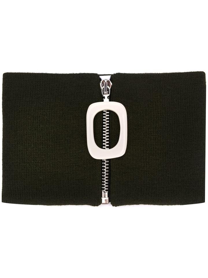 Jw Anderson Zip Fitted Scarf - Green