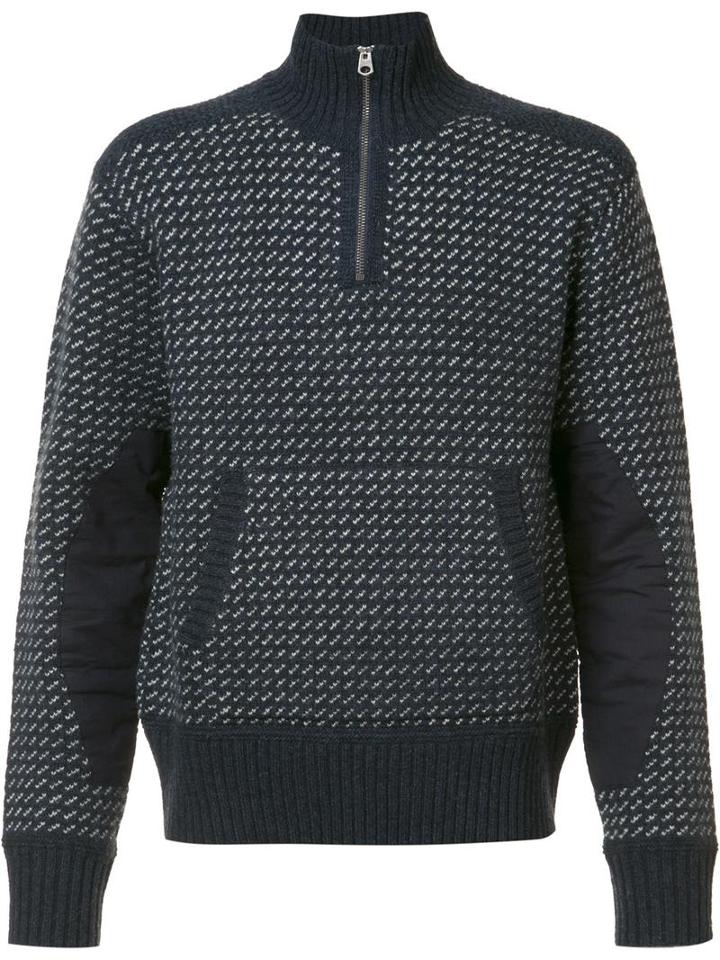 Rrl Kangaroo Pocket Zipped Jumper, Men's, Size: Xl, Cotton/nylon/lambs Wool