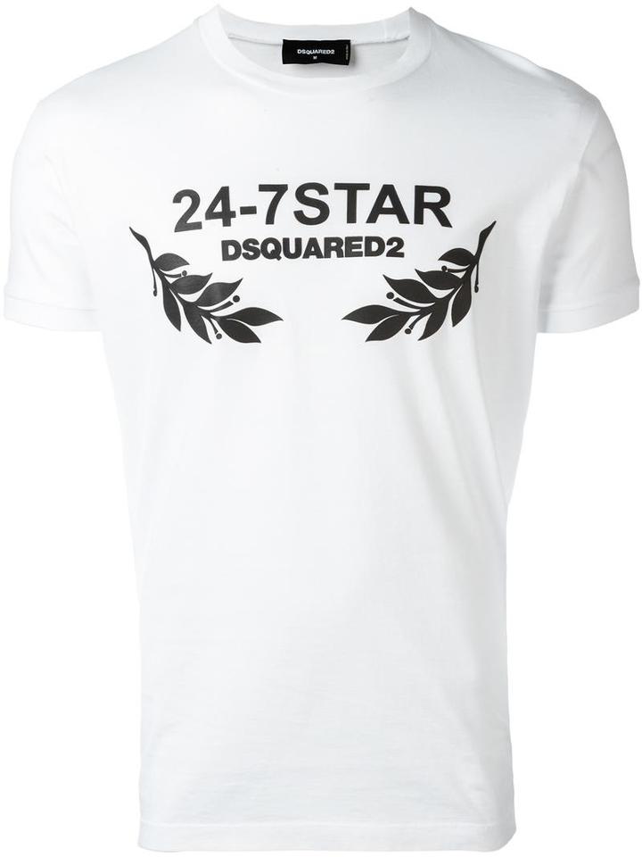 Dsquared2 24-7 Star T-shirt, Men's, Size: Small, White, Cotton