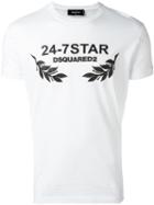 Dsquared2 24-7 Star T-shirt, Men's, Size: Small, White, Cotton